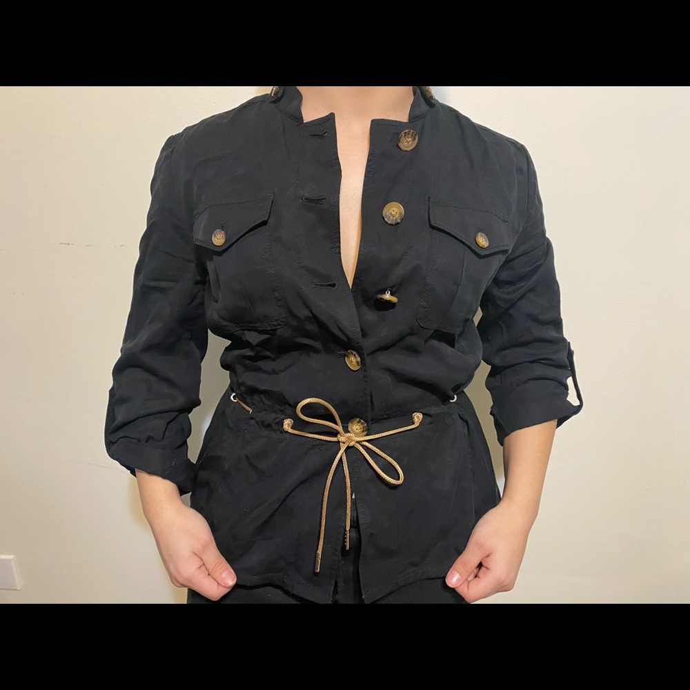 Black button down shirt